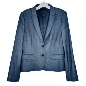 Jaeger Wool Blend Single Breasted Blue Blazer
